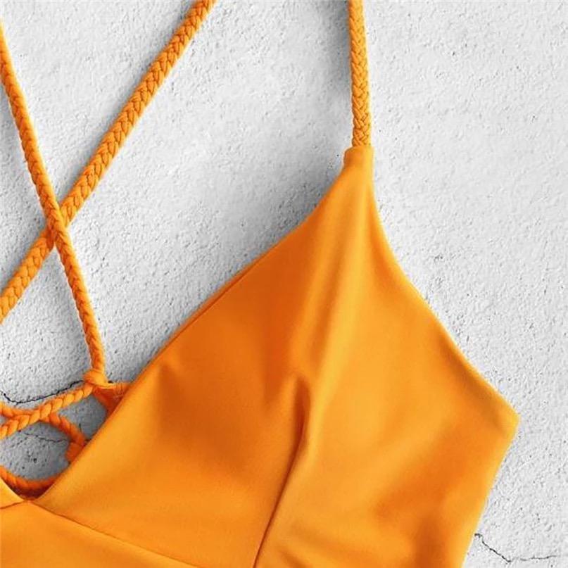 Solid Color Top Floral Bottom Bikini Cut Flowers Two Piece Swimsuit Push Up Swimwear Beachwear Swimming Suit
