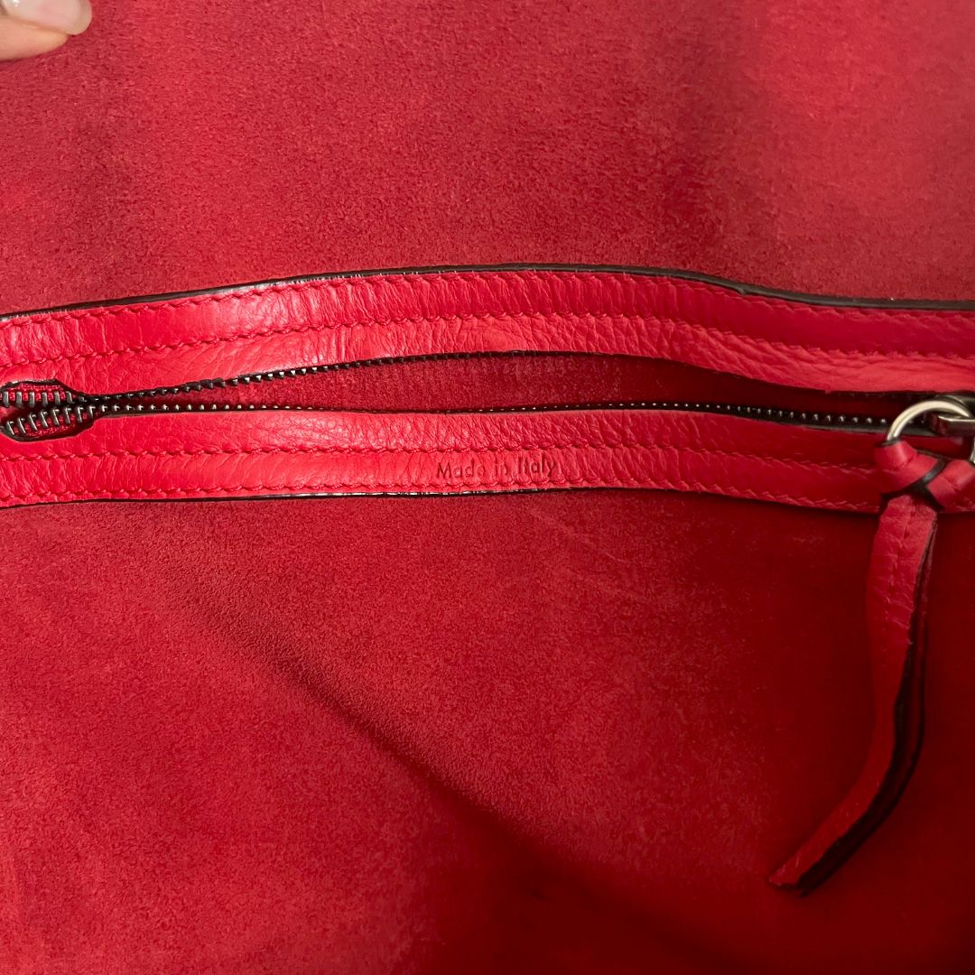 Celine Red Leather Phantom Large Tote Bag
