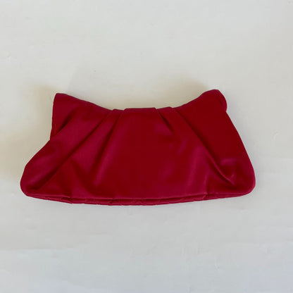 Chanel Red Quilted Satin Half Moon Clutch
