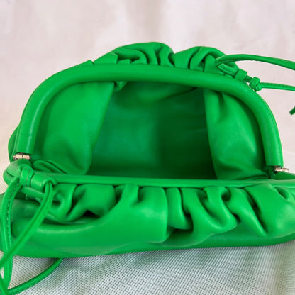 Bottega Veneta Green  Leather Mini The Pouch Cross Body Bags, Mini