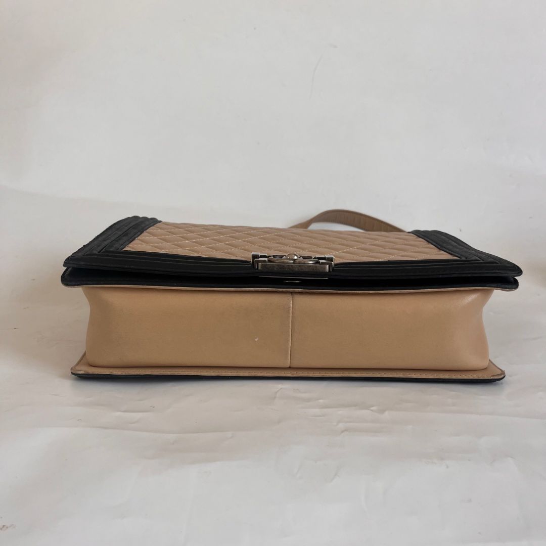 Chanel large two tone le boy bag