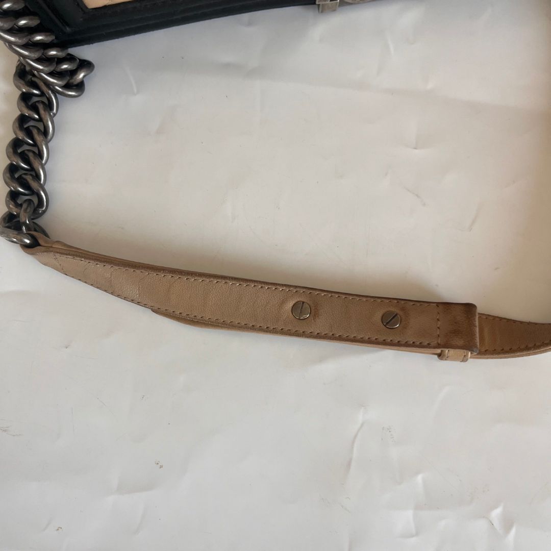 Chanel large two tone le boy bag