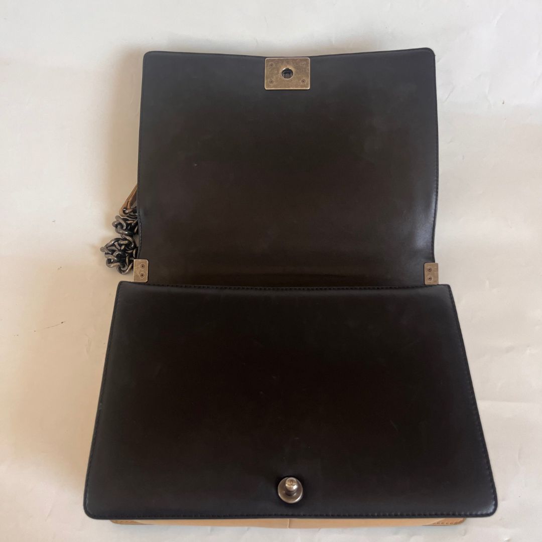Chanel large two tone le boy bag