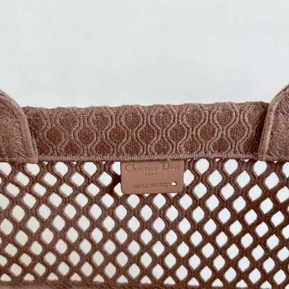 Dior Clay Embroidered Book Large Tote Bag