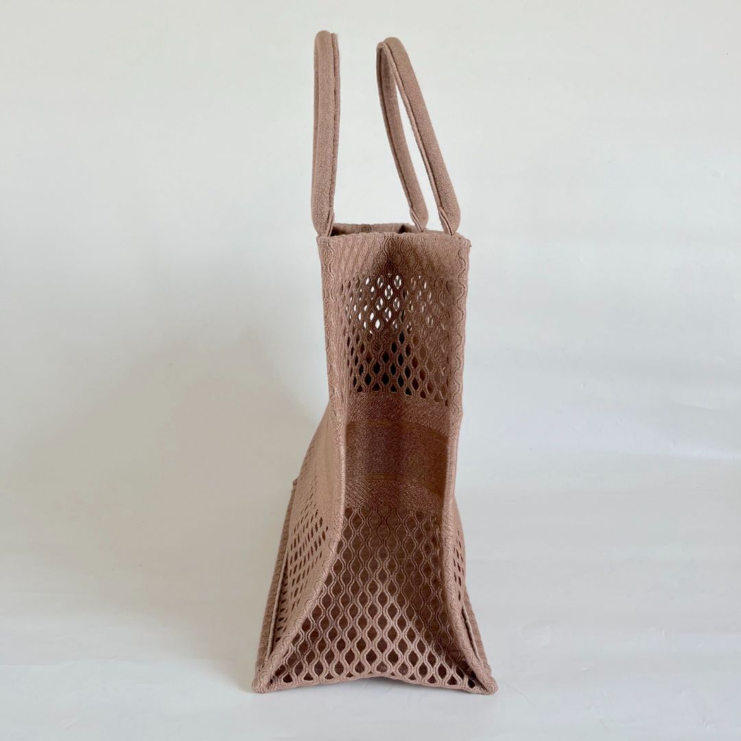 Dior Clay Embroidered Book Large Tote Bag