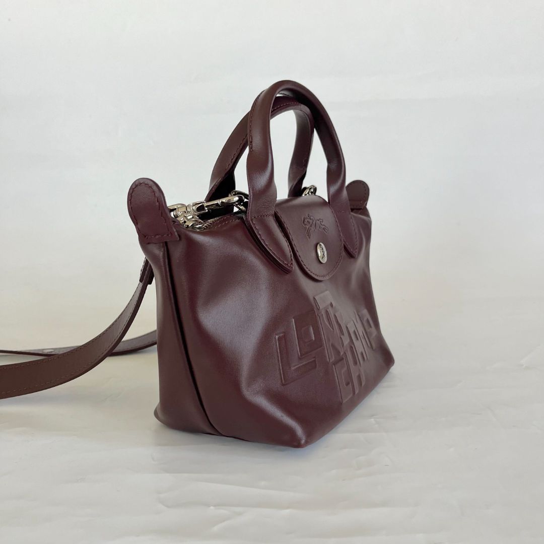 Longchamp Le Pliage Cuir Mini Top Handle Bag