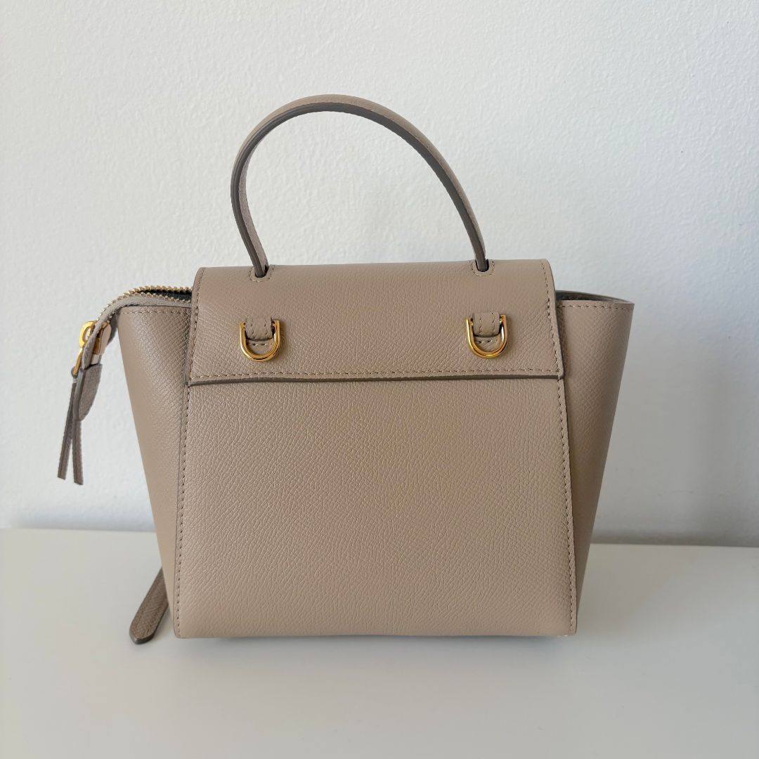 Celine Beige Pico Belt Satchel Bag