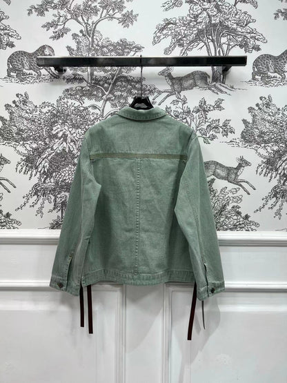 Loewe Jacket in Khaki Green Denim Cotton