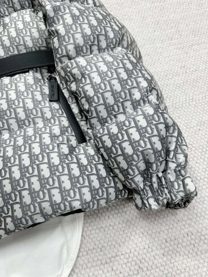 CD Alps Belted Puffer Jacket Gray Polyester