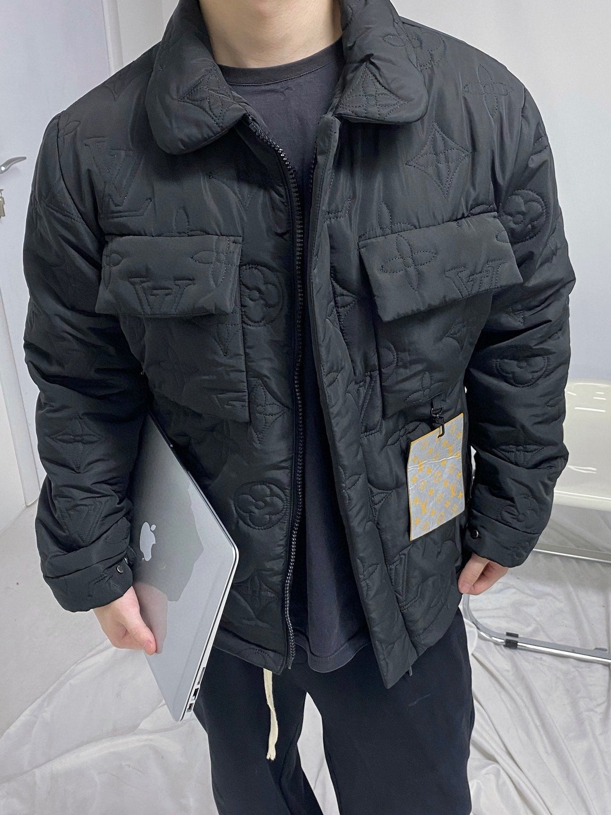 LV 25FW Monogram Padded Light Blouson Black Polyamide