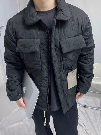 LV 25FW Monogram Padded Light Blouson Black Polyamide