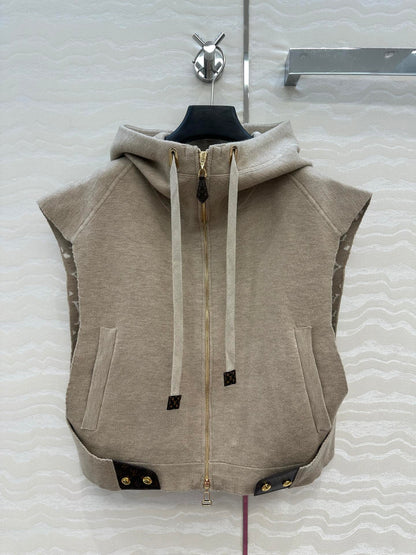LV 25FW Double Face Open Arm Jacket Beige Wool