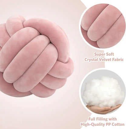 Soft Knot Ball Pillows Round Throw Pillow Cushion Kids Home Decoration Plush Pillow Throw Knotted Pillow Handmade