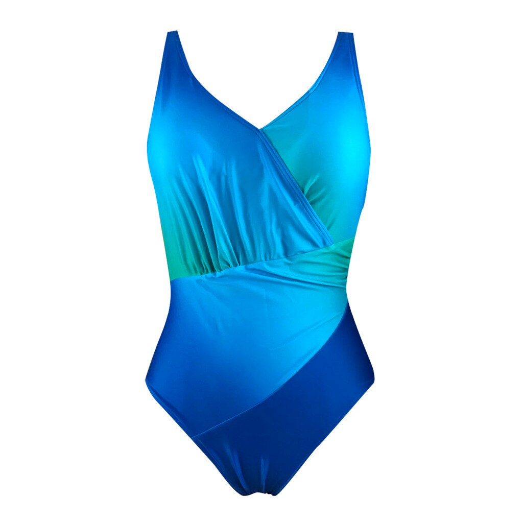 Women'S Two Piece Filled Bra Sexy Gradient Print Siamese Bathing Female Bra Summer Lingerie Beachwear Wire Free
