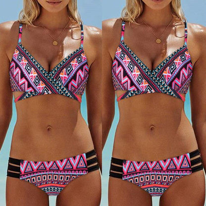 Purple Fashion Women Bohemia Push-Up Padded Bra Beach Bikini