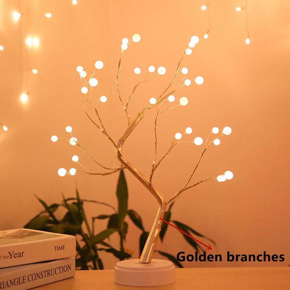 Led Night Light Mini Christmas Twinkling Tree Copper Wire Garland Lamp For Holiday Home Kids Bedroom Decor Luminary Fairy Lights