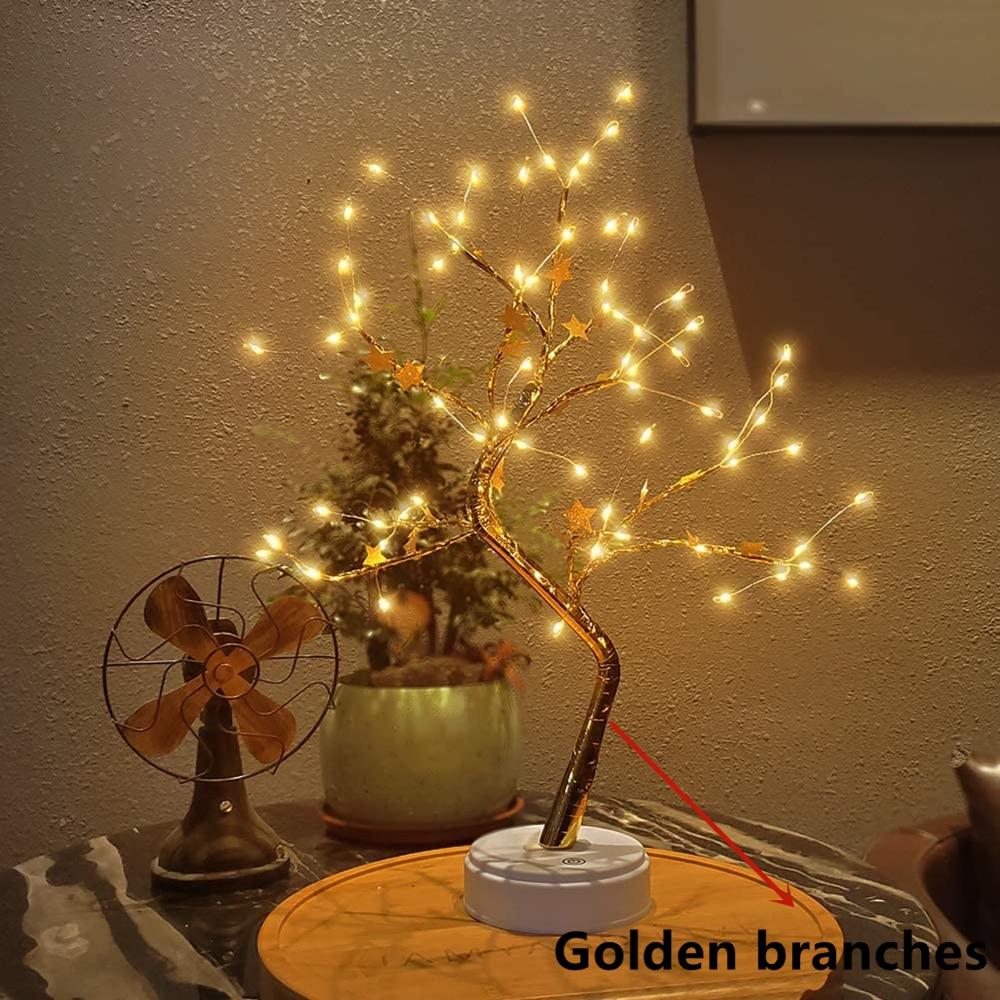 Led Night Light Mini Christmas Twinkling Tree Copper Wire Garland Lamp For Holiday Home Kids Bedroom Decor Luminary Fairy Lights
