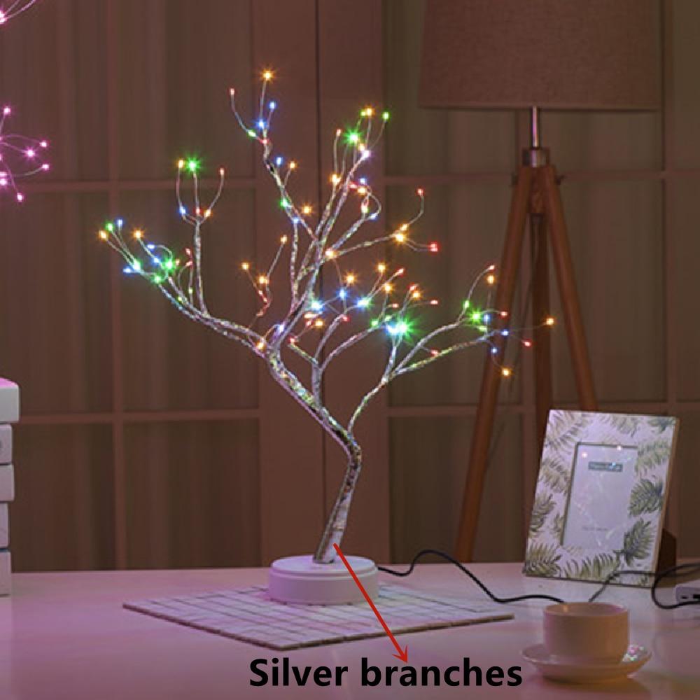 Led Night Light Mini Christmas Twinkling Tree Copper Wire Garland Lamp For Holiday Home Kids Bedroom Decor Luminary Fairy Lights