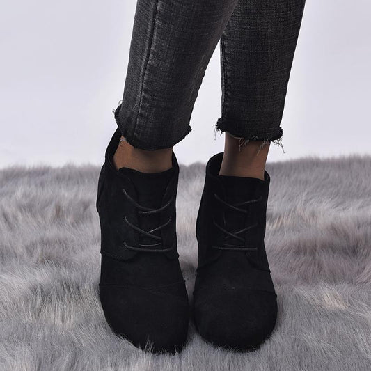 Leopard Ankle Boots Women Female Casual Shoes Woman Platform High Increased Heels Shoes Sexy