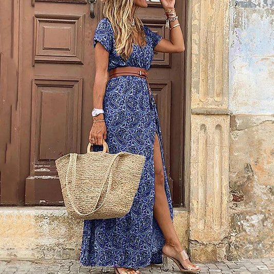 Long Dress For Women 2023 Summer Beach Bohemian Dresses Vestido Casual Robe Female Clothing Y2K Floral Skirt Elegant Maxi Dress