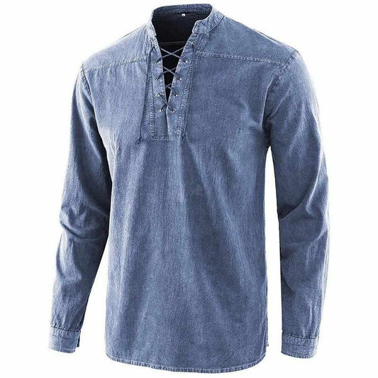 Saint Morris Lace-Up Long Sleeve Shirt