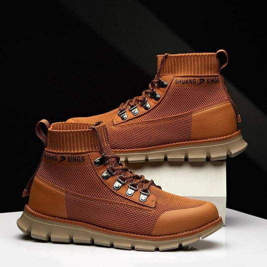 Sky Madrid Woven Lace-Up Boots