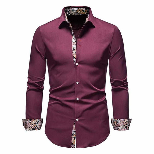 Sky Madrid Slim Paisley Long-Sleeve Shirt