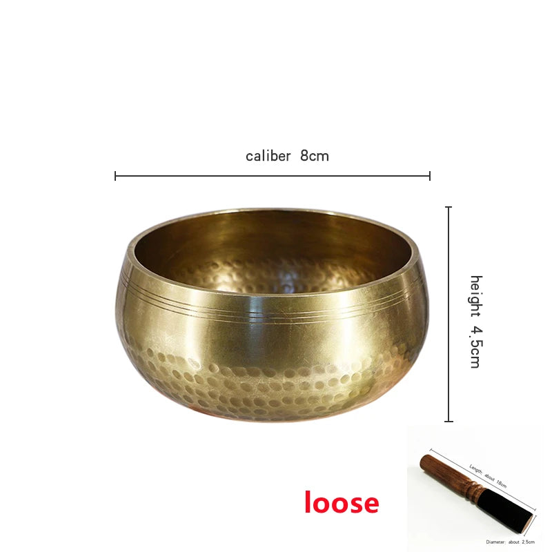 Nepal Handmade Tibet Buddha Sound Bowl Yoga Meditation Chanting Bowl Brass Chime Handicraft Music Therapy Tibetan Singing Bowl