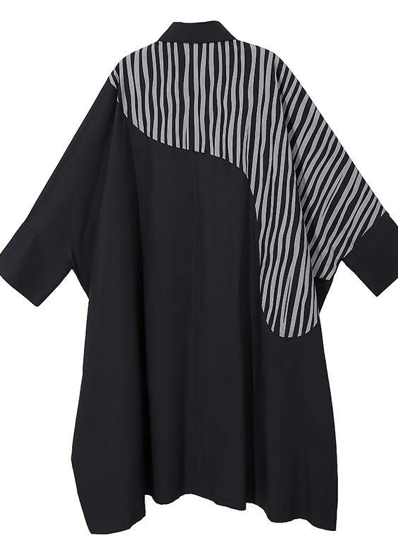 New Woman Long Batwing Sleeves Plus Size Patchwork Shirt Dress