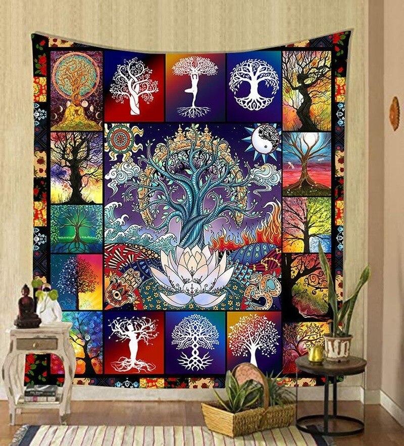 Nordic Psychedelic Hanging Fabric Background Wall Covering Home Decoration Wall Blanket Tapestry Bedroom Wall Hanging 95*73Cm
