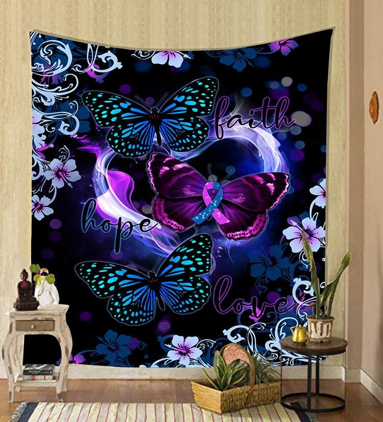 Nordic Psychedelic Hanging Fabric Background Wall Covering Home Decoration Wall Blanket Tapestry Bedroom Wall Hanging 95*73Cm