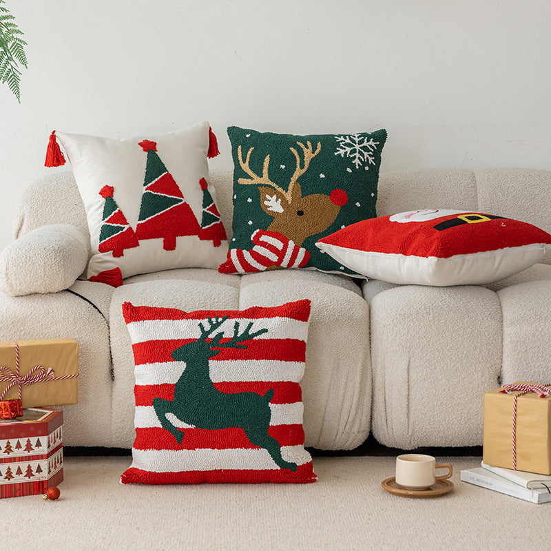 Square Christmas Holiday Decor Throw Pillow Covers