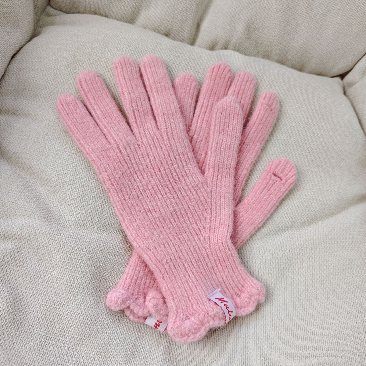 Soft Ribbed Solid Color Warm Knit Gloves