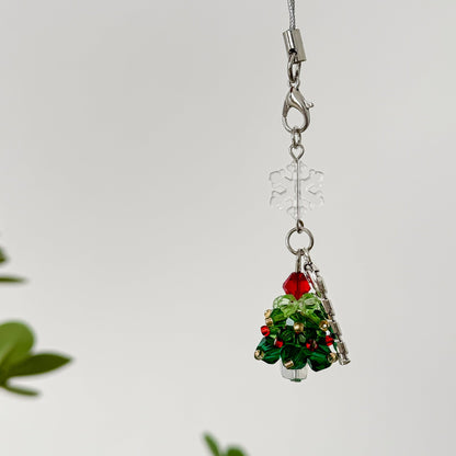 Simple Christmas Tree Pendant Crystal Bag Charm