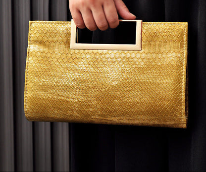 Classic Leather Clutch Bag Crocodile Pattern PU Evening Purse