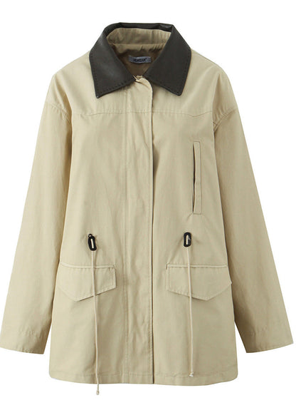 Utility Jacket Lightweight Khaki Contrast Collar