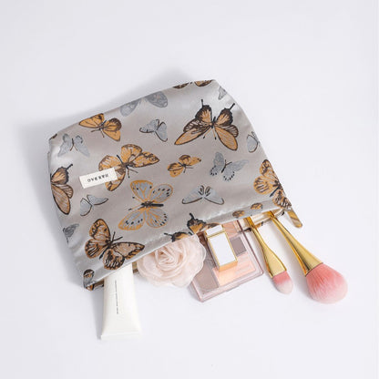 Vintage Butterfly Jacquard Portable Makeup Bag
