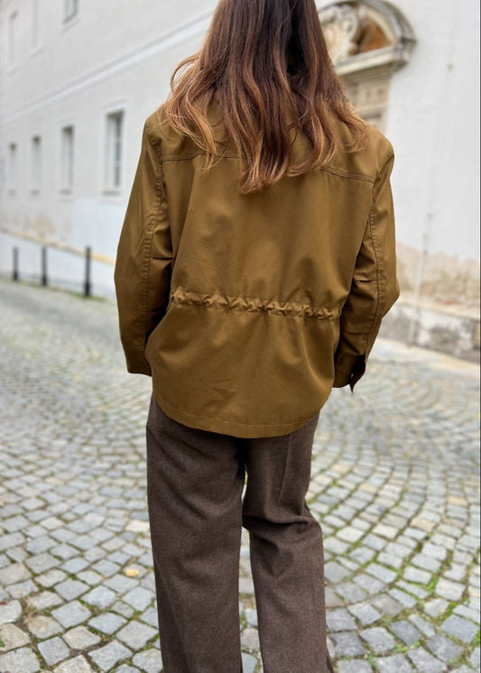 Utility Pocket Jacket Durable Weather Resistant Brown