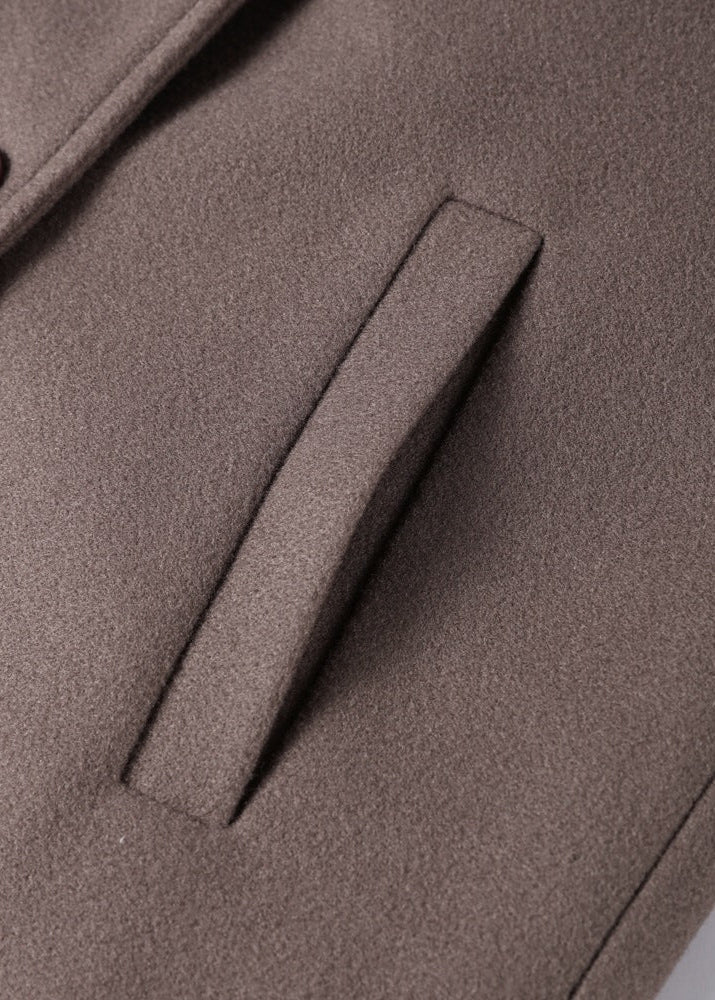 Oversized Double Breasted Wool Coat Khaki