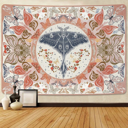 Bohemian Retro Butterfly Tapestry Insect Flower Tapestry Beautiful Hanging Cloth Skeleton Tapestry Stumbling Butterfly Tapestry