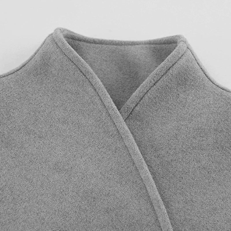 Retro Stand Collar Double Breasted Casual Short Coat