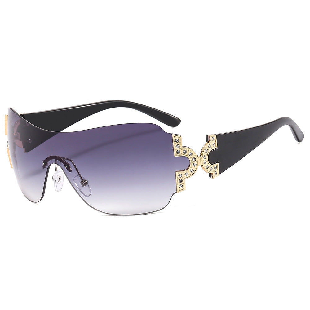 Y2K Style Oversized Rhinestone Sunglasses Trendy Fashion Eyewear