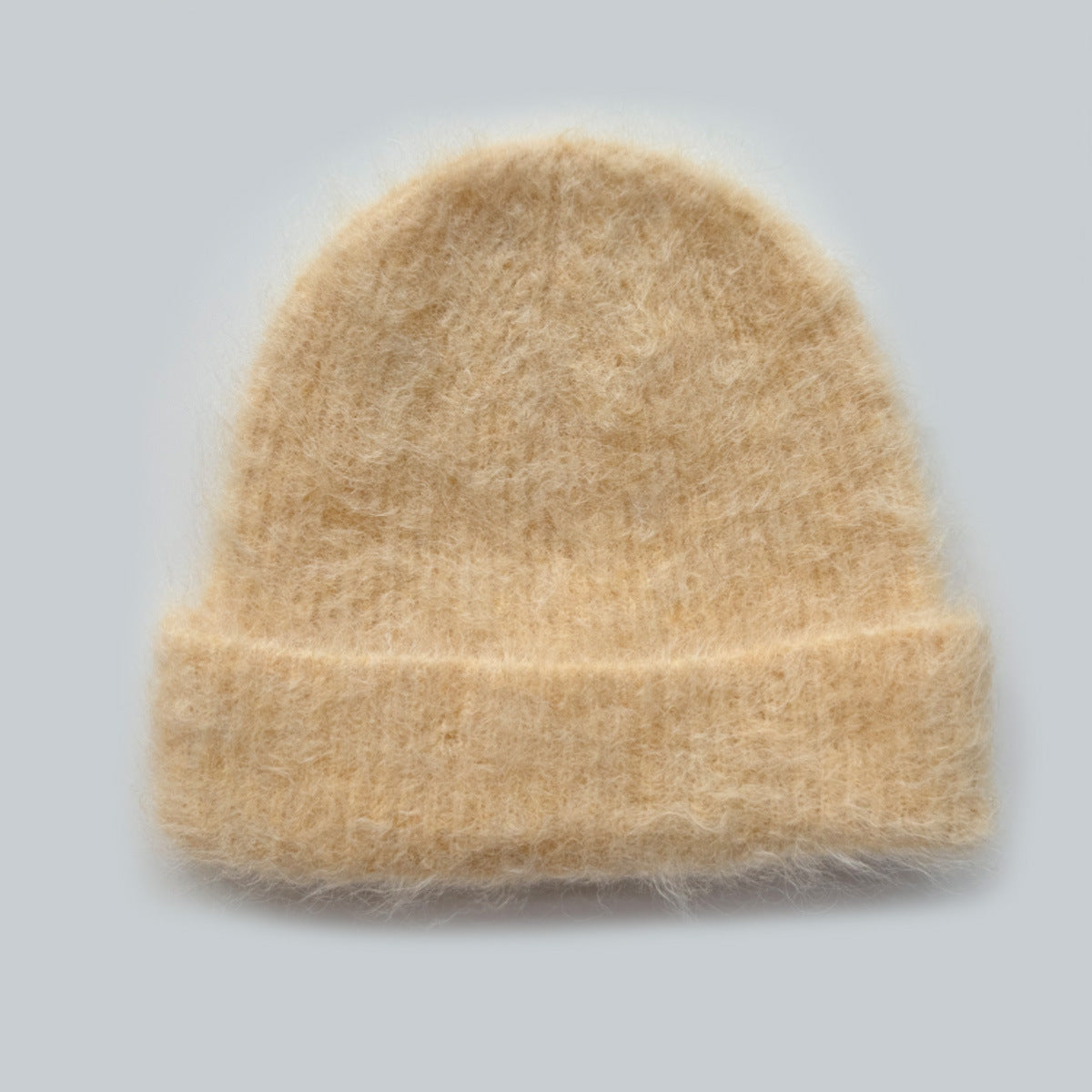 Solid Color Warm Alpaca Knit Beanie for Women