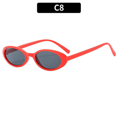 Retro Vintage Oval Sunglasses Stylish PC Frame Sunglasses