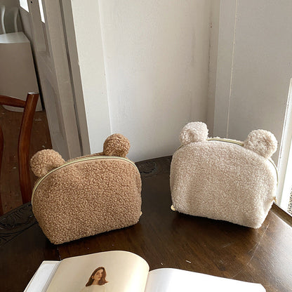 Portable Cute Plush Cosmetic Bag