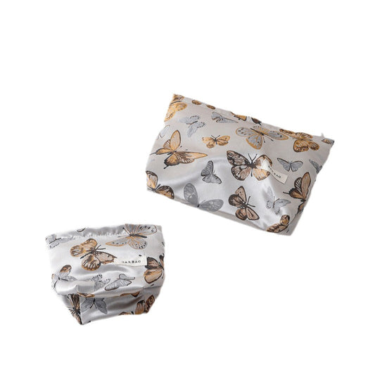 Vintage Butterfly Jacquard Portable Makeup Bag