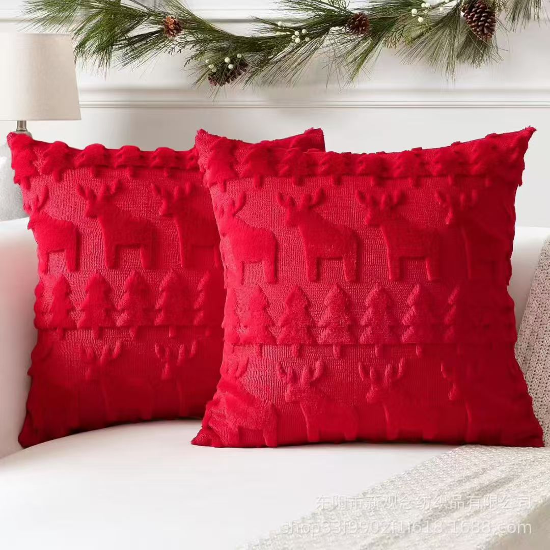 Soft Christmas Tree Snowflake Square Cushion Covers