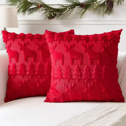 Soft Christmas Tree Snowflake Square Cushion Covers