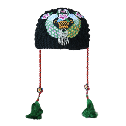 Autumn And Winter Embroidery Knitted Headbands, Women'S Warm Forehead Covers, Women'S Ethnic Style Hats
