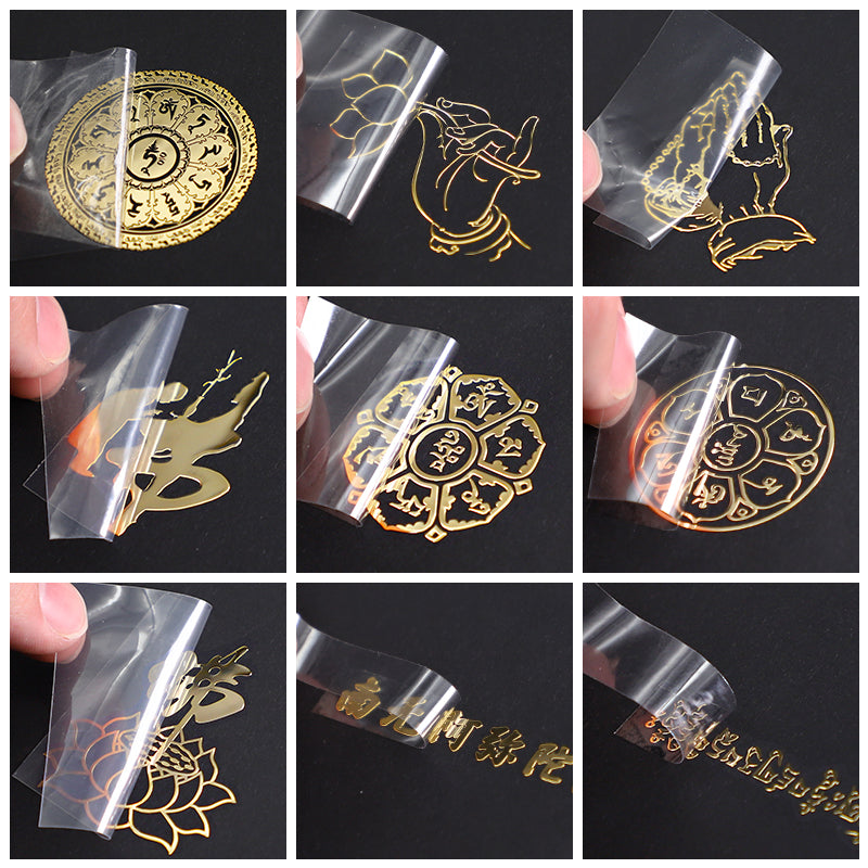 Six Character Truth Metal Sticker Manjusri Wisdom Decoration Sticker Lotus King Kong Body Protection Safety Mobile Phone Sticker